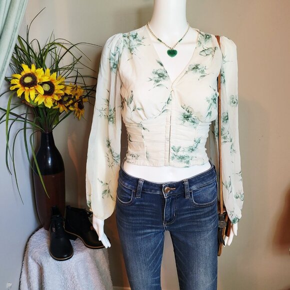 Liberty Love beautiful corset shirred top size small - Picture 2 of 7